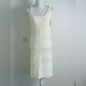 Tees by Tina Cream Textured Tank Dress One Size Fits Most